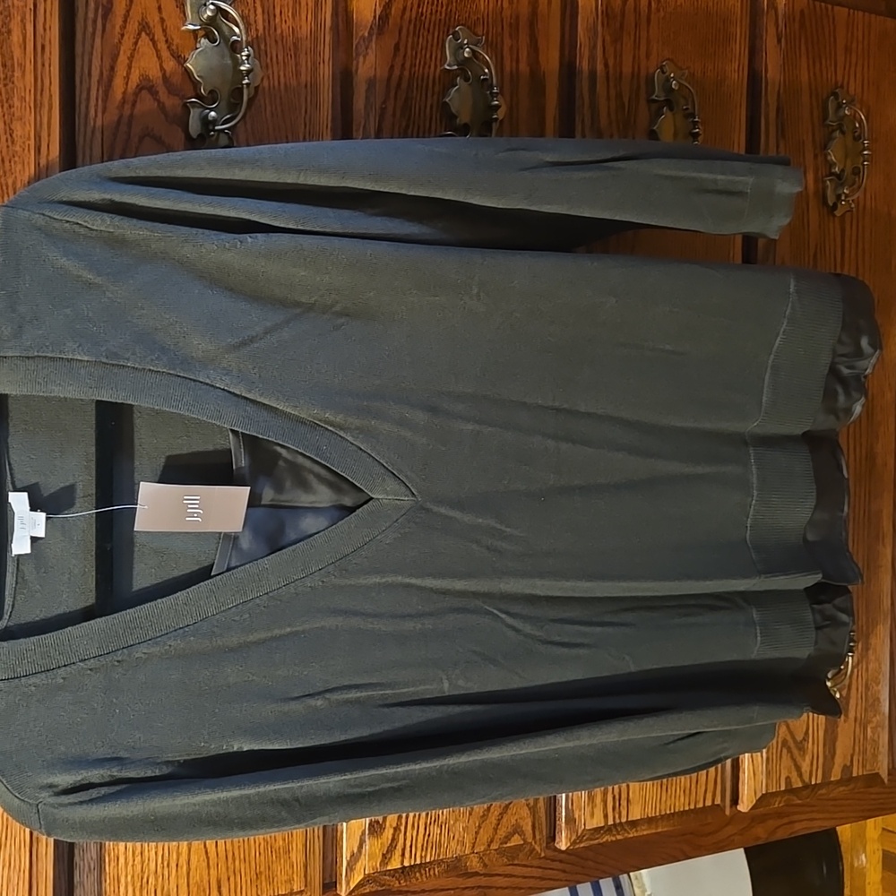 J. Jill Spanish Moss Layered V-Neck Sweater